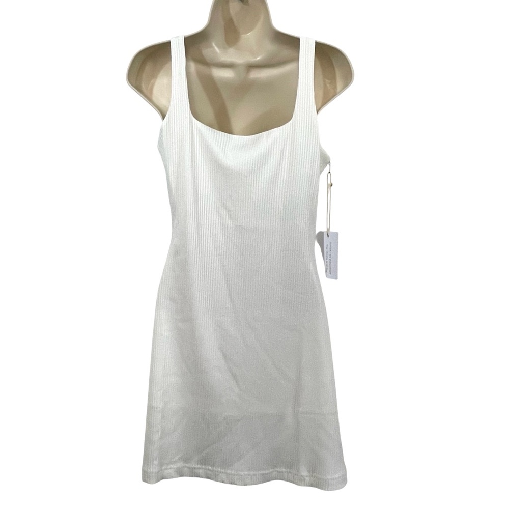 NWT Backyard Roses White Ribbed Sleeveless Dress - Picture 3 of 8